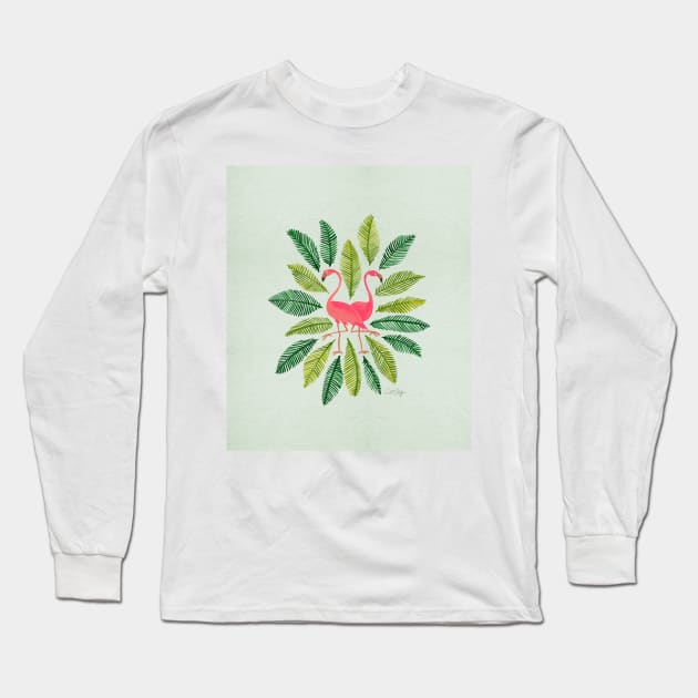 flamingos Long Sleeve T-Shirt by CatCoq